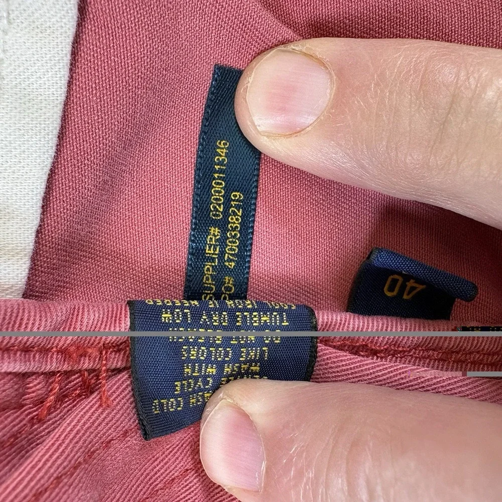 Polo Ralph Lauren Mens Shorts Size 40 Relaxed Fit Coral Red Cotton Chino Pony